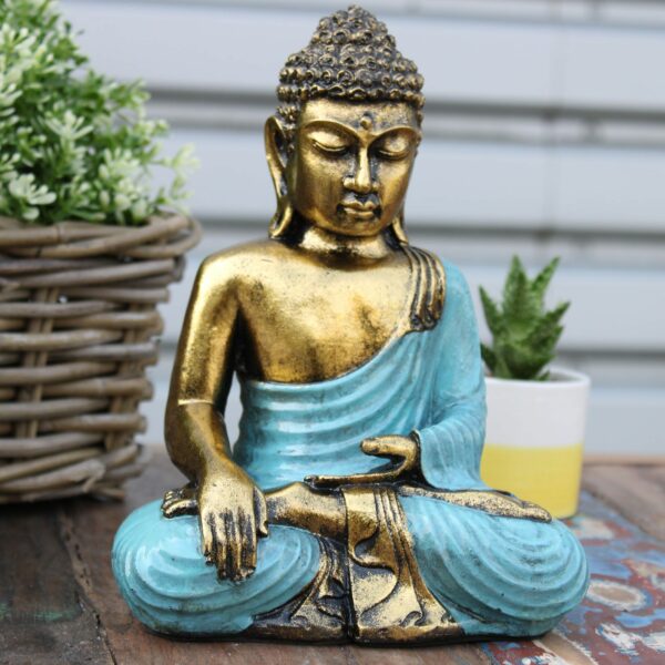 Teal & Gold Buddha - Large - Image 8
