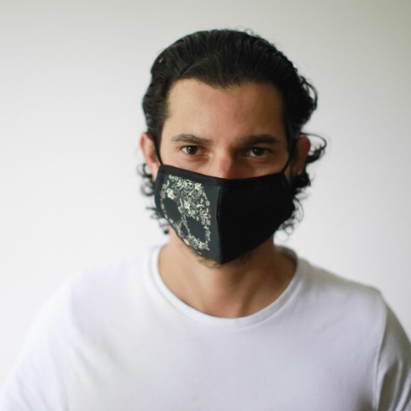Reusable Fashion Face Mask - Flower Skull (Adult) - Image 6