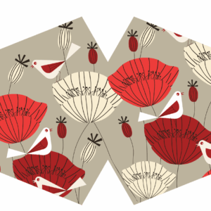 Reusable Fashion Face Mask - Oriental Poppies (Adult)