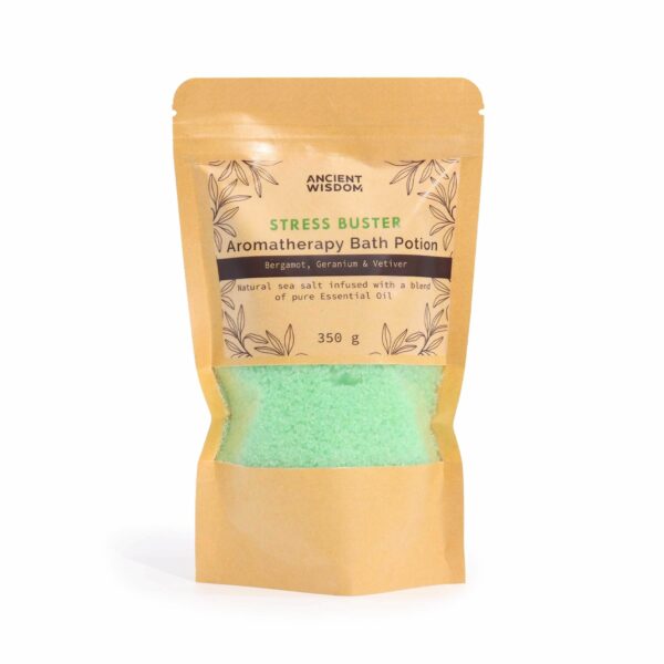 Aromatherapy Bath Potion in Kraft Bag 350g - Stress Buster - Image 5