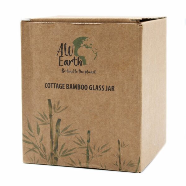 Cottage Bamboo Glass Jar - 10cm - Image 4