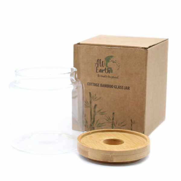 Cottage Bamboo Glass Jar - 10cm - Image 6