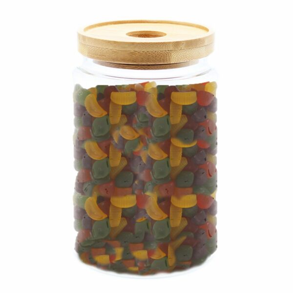 Cottage Bamboo Glass Jar - 15cm - Image 3