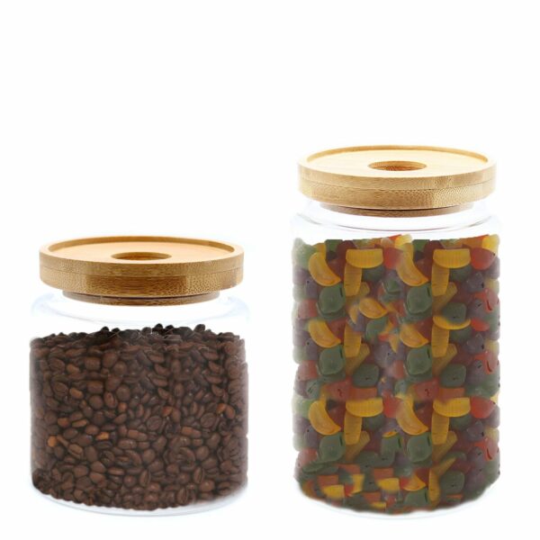 Cottage Bamboo Glass Jar - 15cm - Image 6