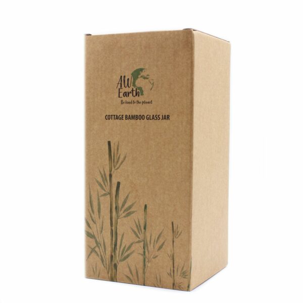 Cottage Bamboo Glass Jar - 20cm - Image 3