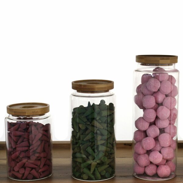 Cottage Bamboo Glass Jar - 20cm - Image 8