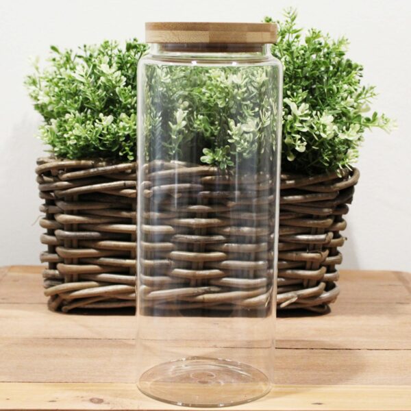 Cottage Bamboo Glass Jar - 25cm - Image 4