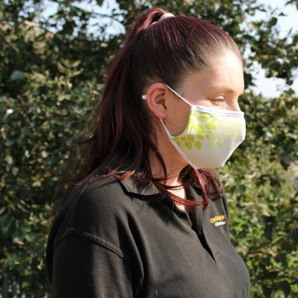 Reusable Fashion Face Covering - Green Leaves (Adult) - Image 3