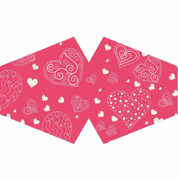Reusable Fashion Face Covering - Pink Hearts (Adult) - Image 4