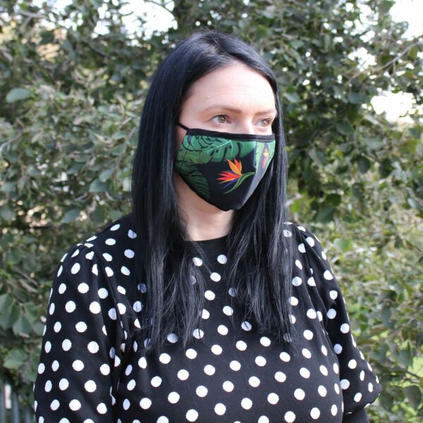 Reusable Fashion Face Covering - Green Jungle (Adult) - Image 3