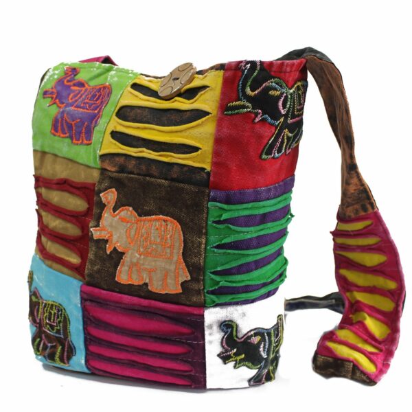 Ethnic Sling Bag - Chocolate / Elephant - Image 3