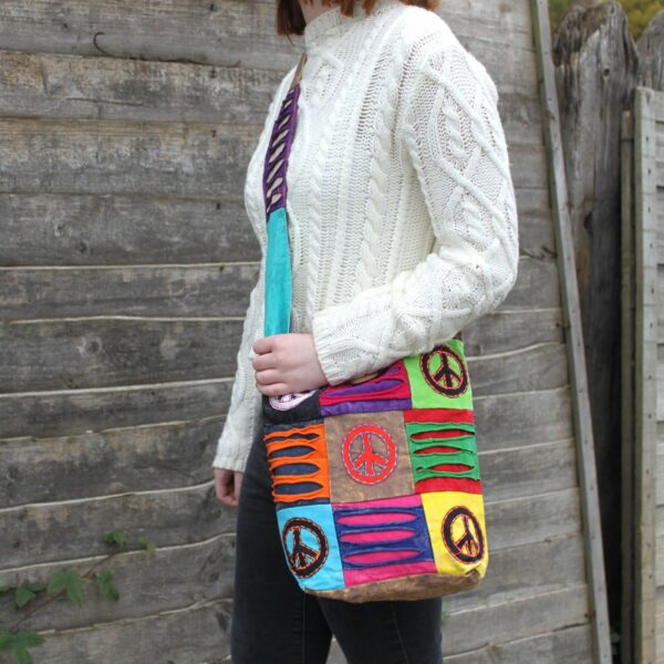 Ethnic Sling Bag - Teal / Om - Image 2