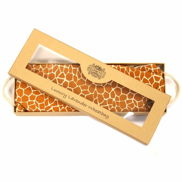 Luxury Lavender  Wheat Bag in Gift Box  - Madagascar Giraffe - Image 3