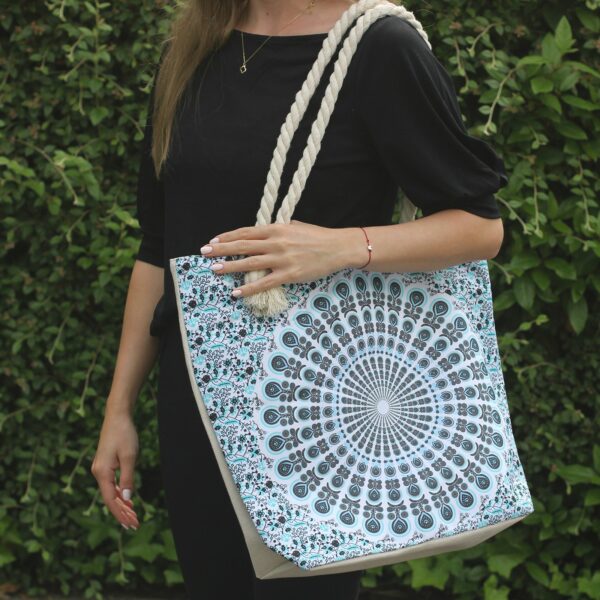 Rope Handle Mandela Bag - Purple Blue - Image 3
