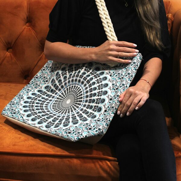 Rope Handle Mandela Bag - Purple Blue - Image 4