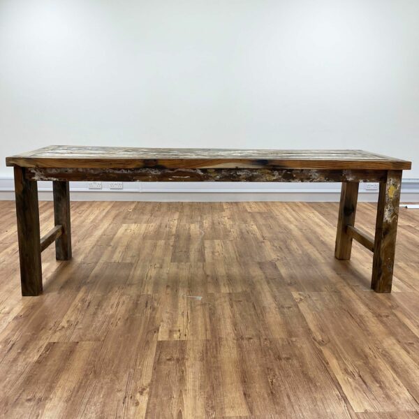Recycled Teakwood Display / Dining Table 2.2m - No Bottom Shelf - Image 7