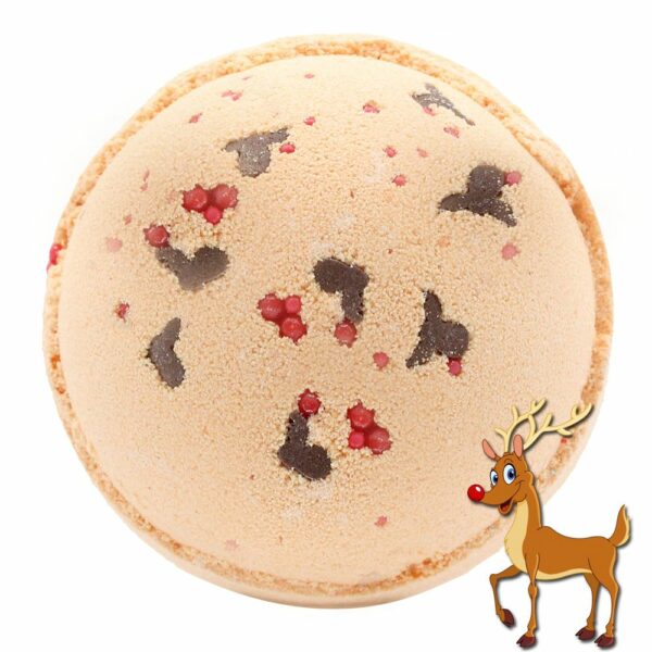 Reindeer and Red Nose Bath Bomb - Toffee & Caramel - Image 2