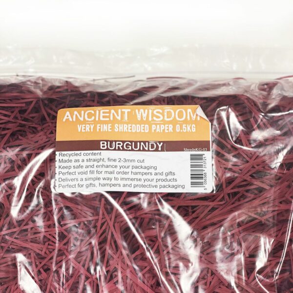 Very Fine Shredded paper - Burgundy (0.5KG) - Image 3