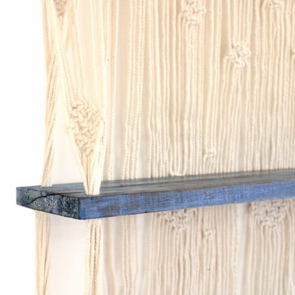 Natural Macrame Hanging Shelves - Blue - Image 4