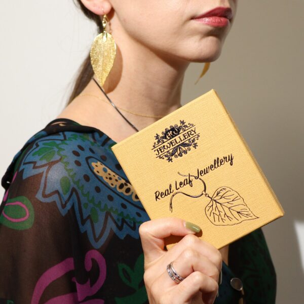 Earrings - Bravery Leaf - Gold - Image 4
