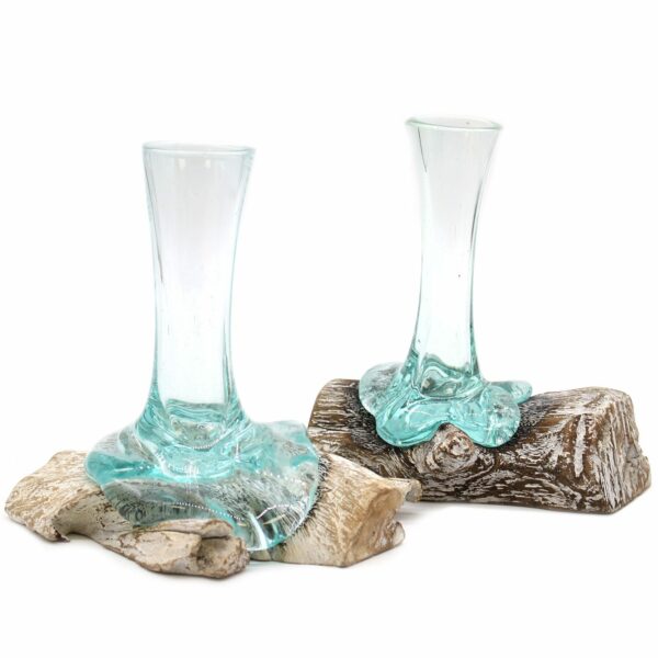Molten Glass on Whitewash Wood - Vase - Small - Image 2