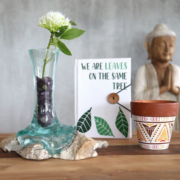 Molten Glass on Whitewash Wood - Vase - Small - Image 4