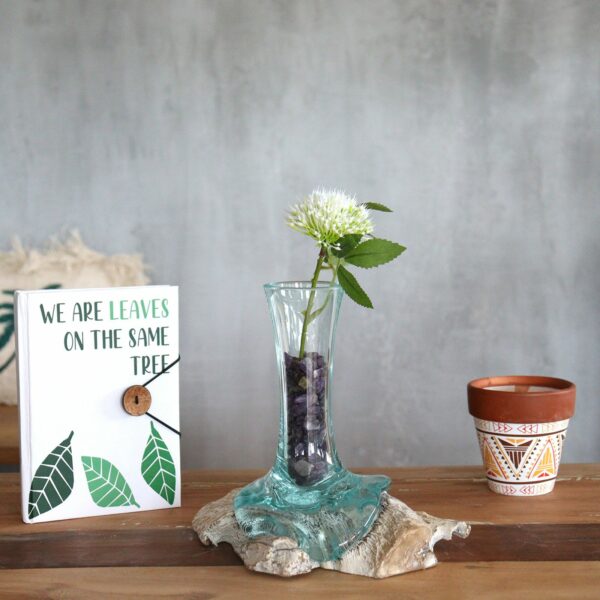 Molten Glass on Whitewash Wood - Vase - Small - Image 5