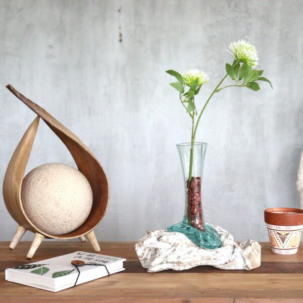 Molten Glass on Whitewash Wood - Vase - Small - Image 6