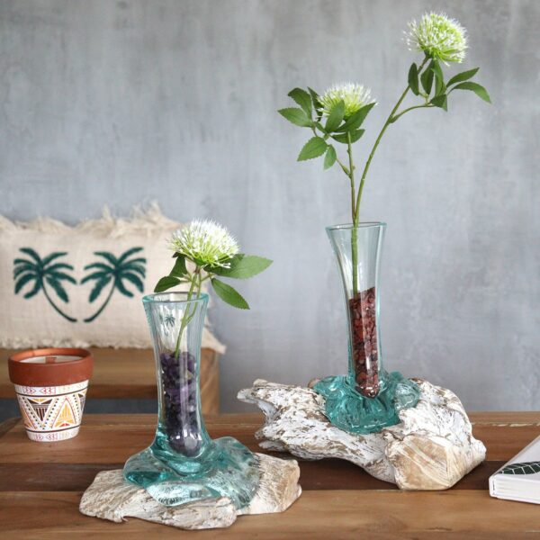 Molten Glass on Whitewash Wood - Vase - Medium - Image 6