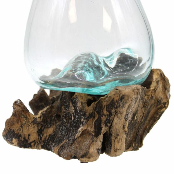 Molten Glass on Wood with Stand - Medium Bowl - Image 3