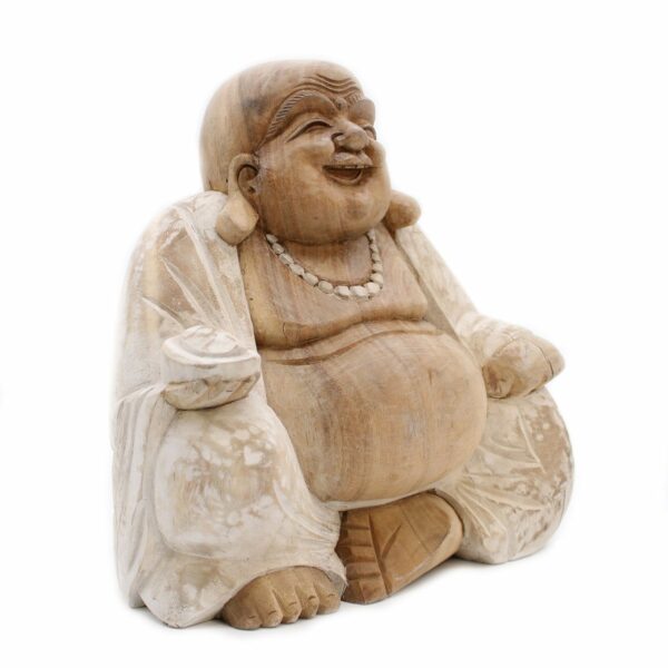 Happy Buddha - Whitewash 30cm - Image 3
