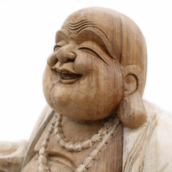 Happy Buddha - Whitewash 50cm - Image 4