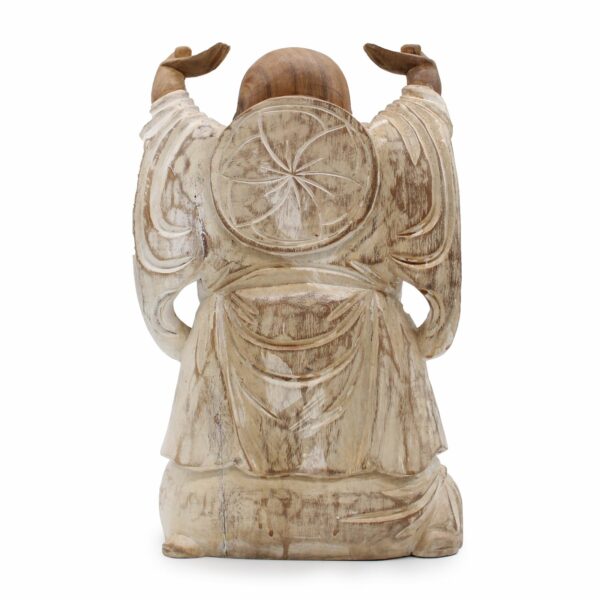 Happy Buddha Hands Up - Whitewash 40cm - Image 3
