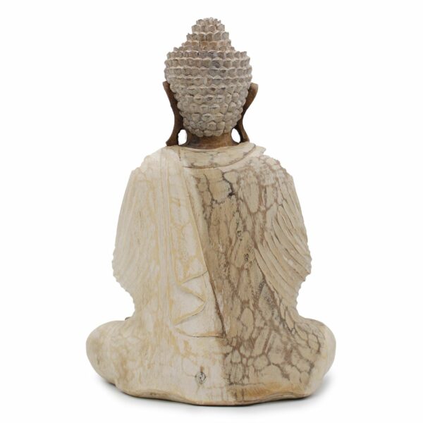 Buddha Statue Whitewash - 40cm Welcome - Image 4