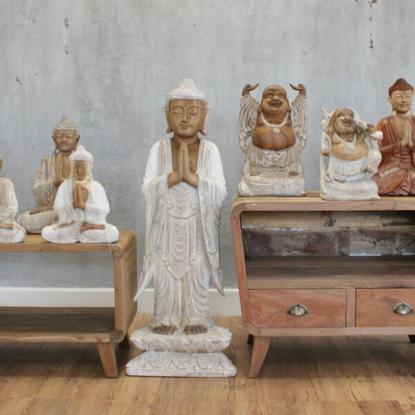 Buddha Statue Standing - Whitewash - 1m Welcome - Image 2