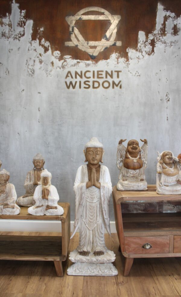 Buddha Statue Standing - Whitewash - 1m Welcome - Image 3