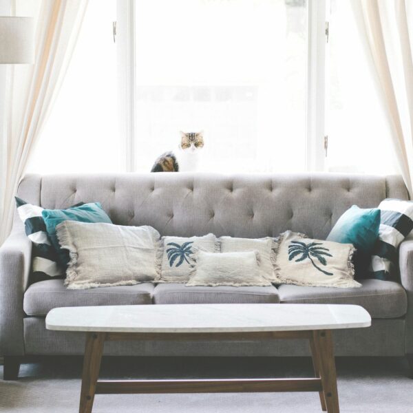 Linen Cushion Cover 45x45cm with fringe - Image 2