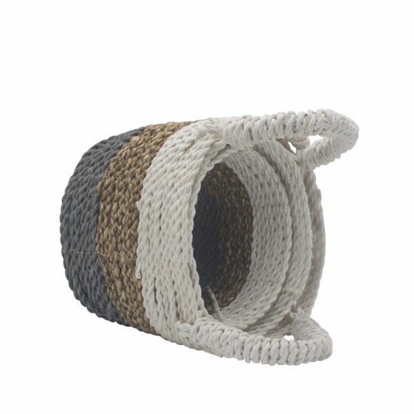 Seagrass Basket Set - Grey / Natural / White - Image 5