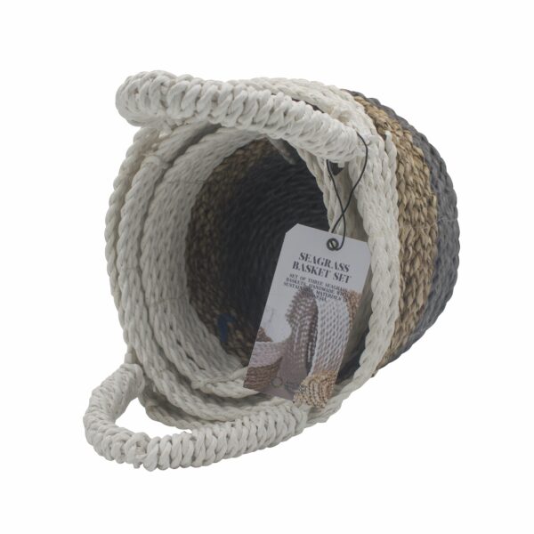 Seagrass Basket Set - Grey / Natural / White - Image 6