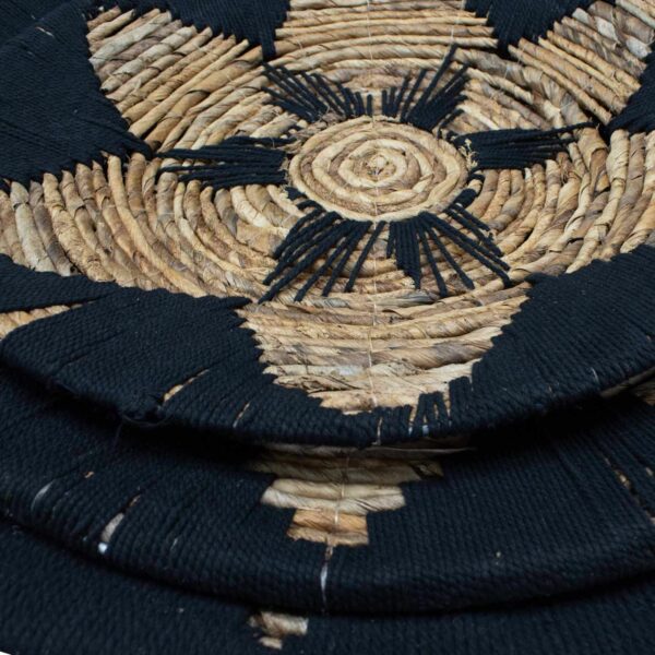 Set of Three Seagrass Bowls Wall Art - Black - Image 3