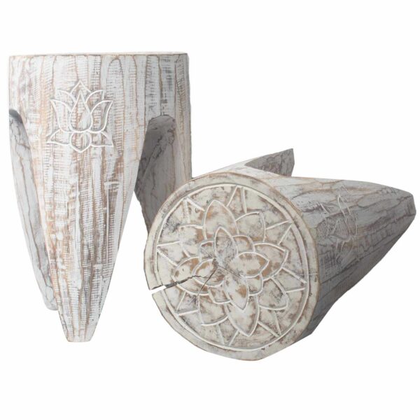 Interlocking Table/Stool set of 2 - Lrg Whitewash - Image 4