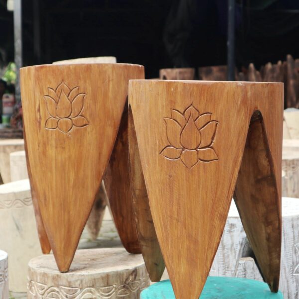 Interlocking Table/Stool set of 2 - Natural - Image 2