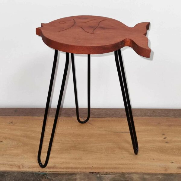 Albasia Wood Fish Stand - Terracotta - Image 3