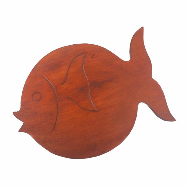 Albasia Wood Fish Stand - Terracotta - Image 4