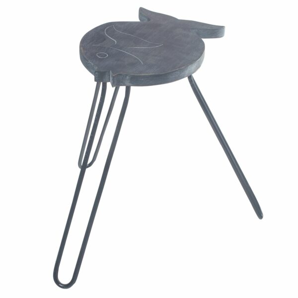 Albasia Wood Fish Stand - Greywash - Image 6