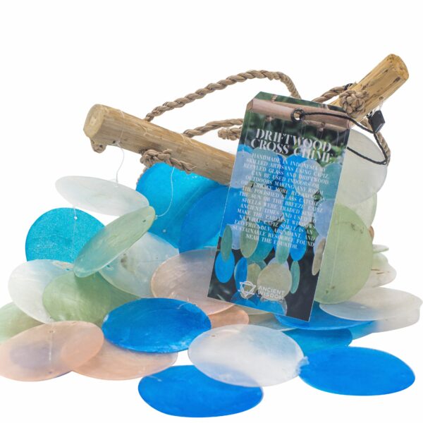 Blue & Pearl Driftwood Cross Chime - Image 3