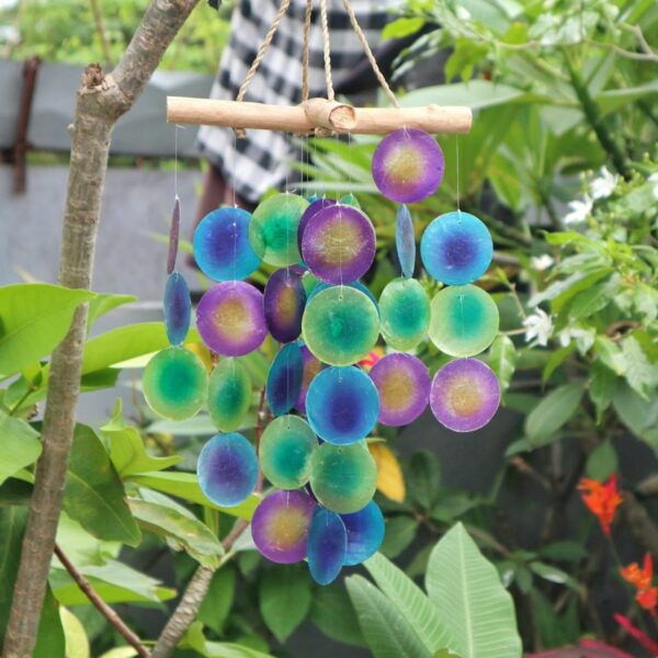 Green & Purple Driftwood Cross Chime - Image 2
