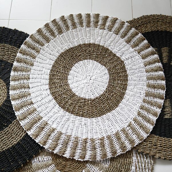 Round Seagrass White & Tan - Sun - 1m - Image 2
