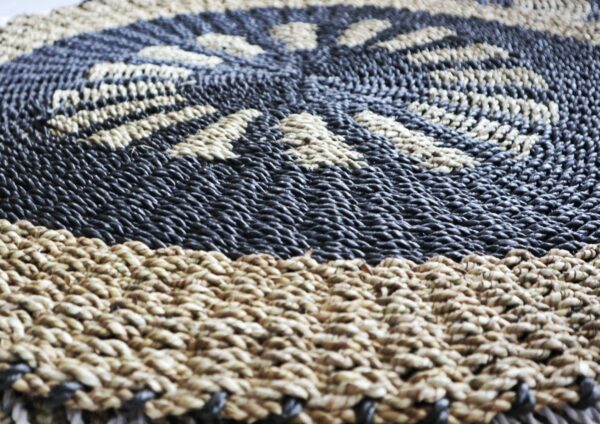 Round Seagrass Black & Tan - Inner Sun - 1m - Image 3