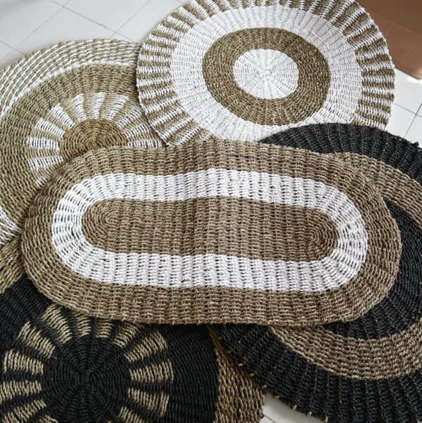 Oval Seagrass White & Tan - Classic - 60x120cm - Image 3